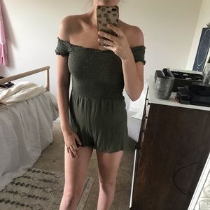 Short green romper